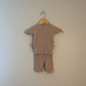 ADD ON FOR $14 easy peasy 3T matching set soft‎ ribbed beige brown
